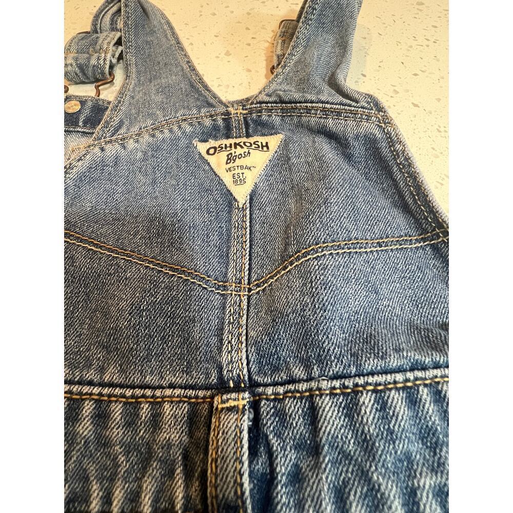 OSH KOSH B'GOSH DENIM OVERALLS BUTTERFLY DETAIL TODDLER GIRL SIZE 4T - Picture 5 of 6